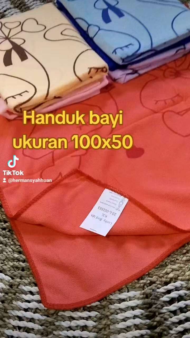 Handuk Bayi Halus Lembut Terbaru Karakter Ukuran Jumbo 100x50cm