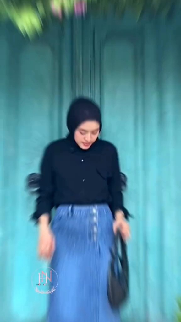 Rok Jeans Highwaist Rebecca Skirt Belah Samping Korean Style - Rok Jeans Wanita Highwaist Stretch