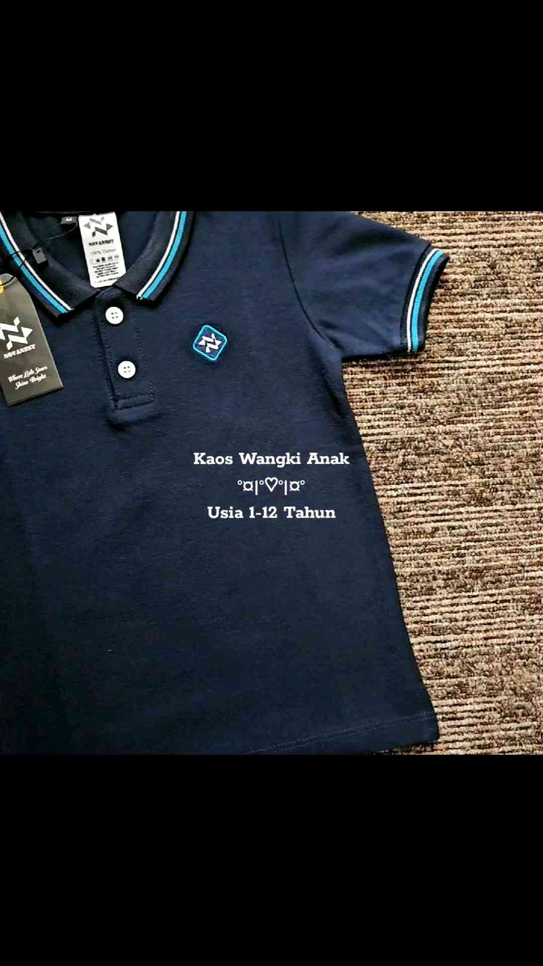 Novanest Kaos Polo Anak Premium Usia 1-12 Tahun Wangki Navy Anak - eevyxstore