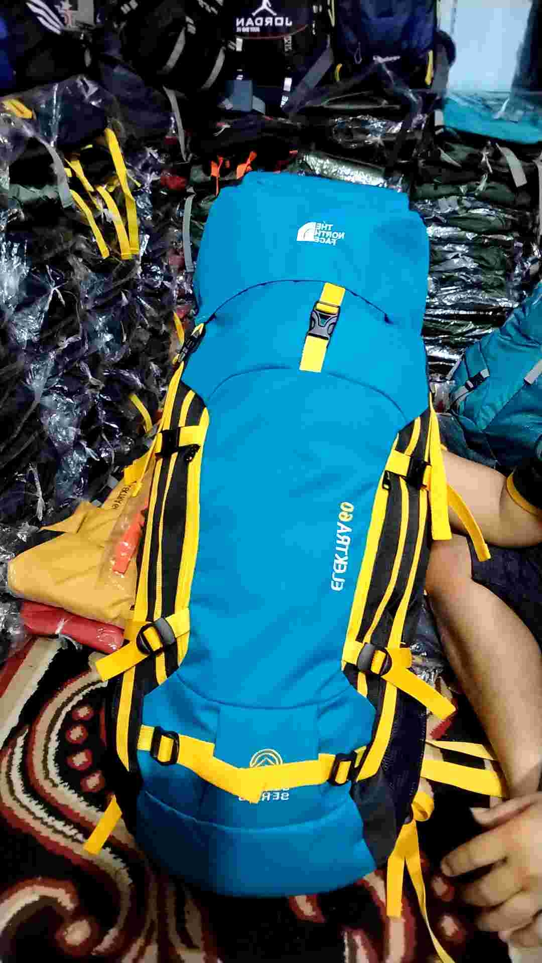 Tas Ransel60L / Tas Gunung60L / Tas Hiking60L / Tas Carrier Camping TNF fiber