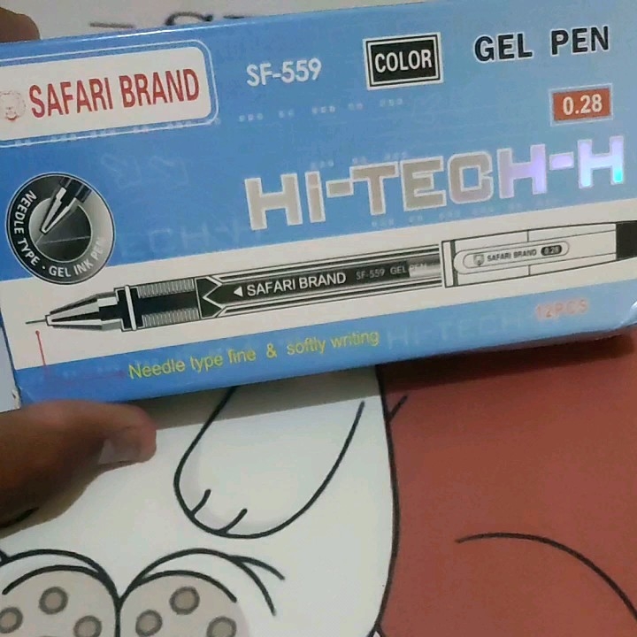 (1pack) Pulpen/Gel Pen Hi-Tech Safari brand SF-559 0.28 mm Hitam sekolah dan kuliah