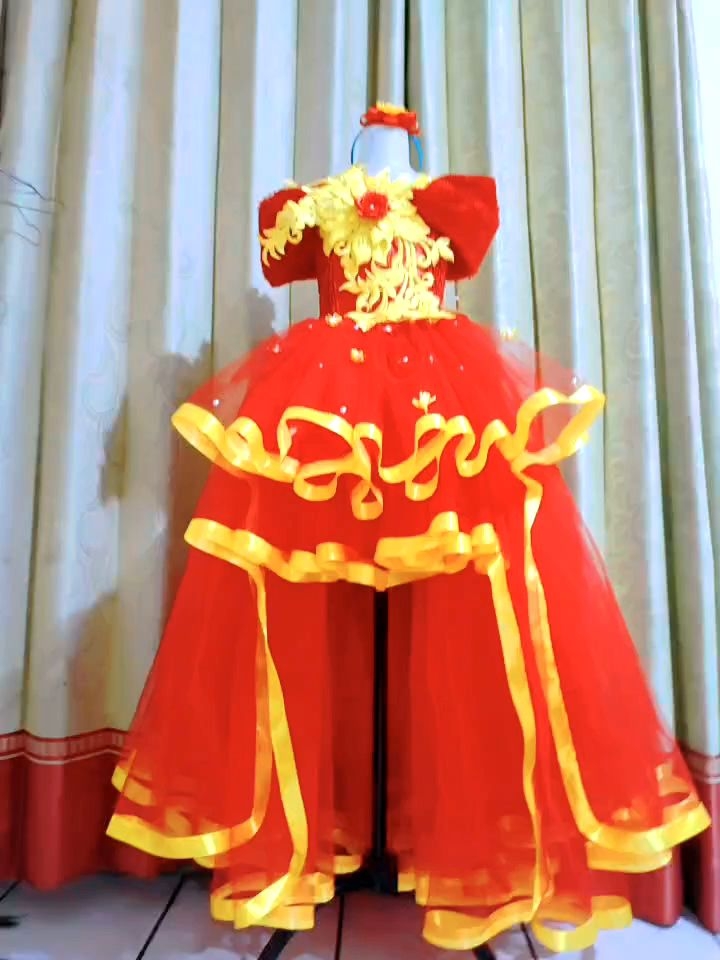 GAUN EKOR MERAH ANAK USIA 2-12 THN