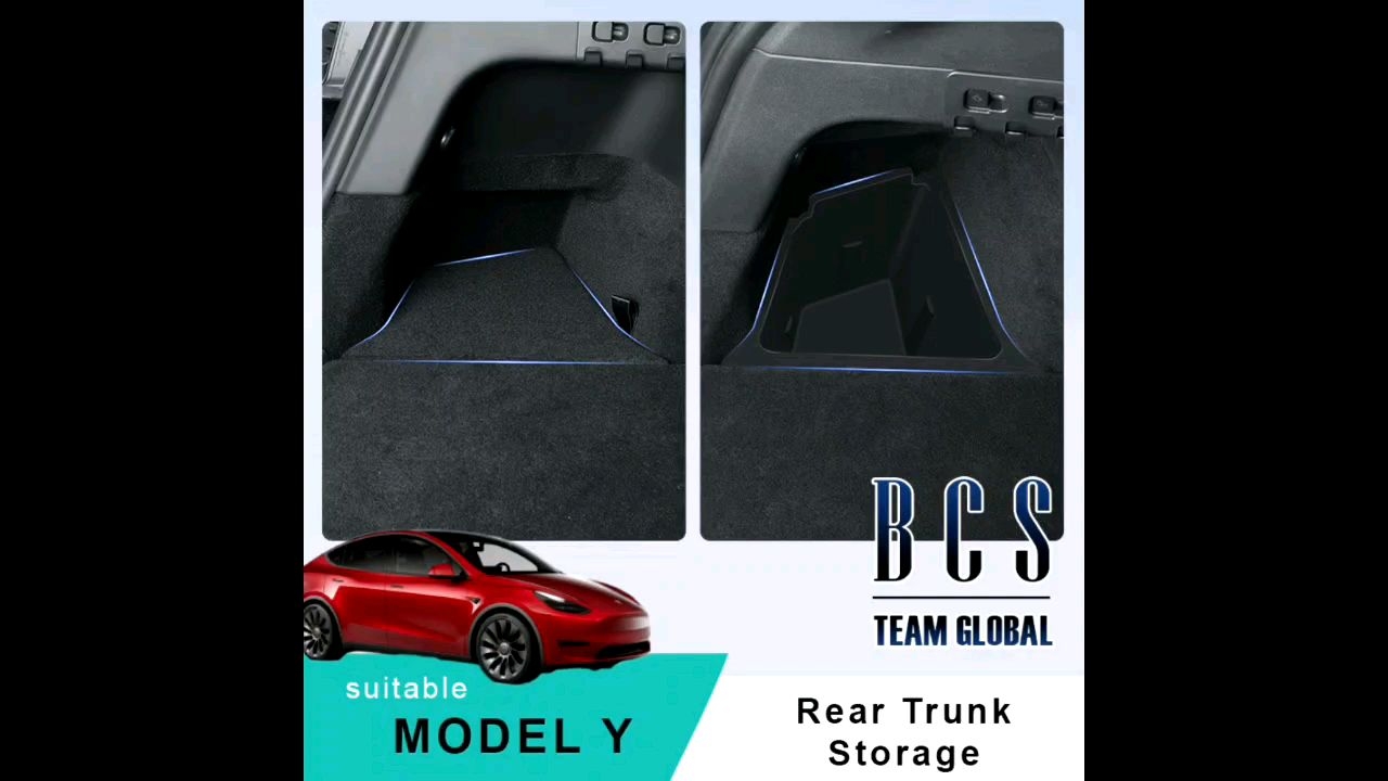 【 Ready Stock 】BCS Tesla New Model Y Juniper 3 Highland 2024 Trunk Side Storage Box Mat Partition Board Car Interior Modification Accessories