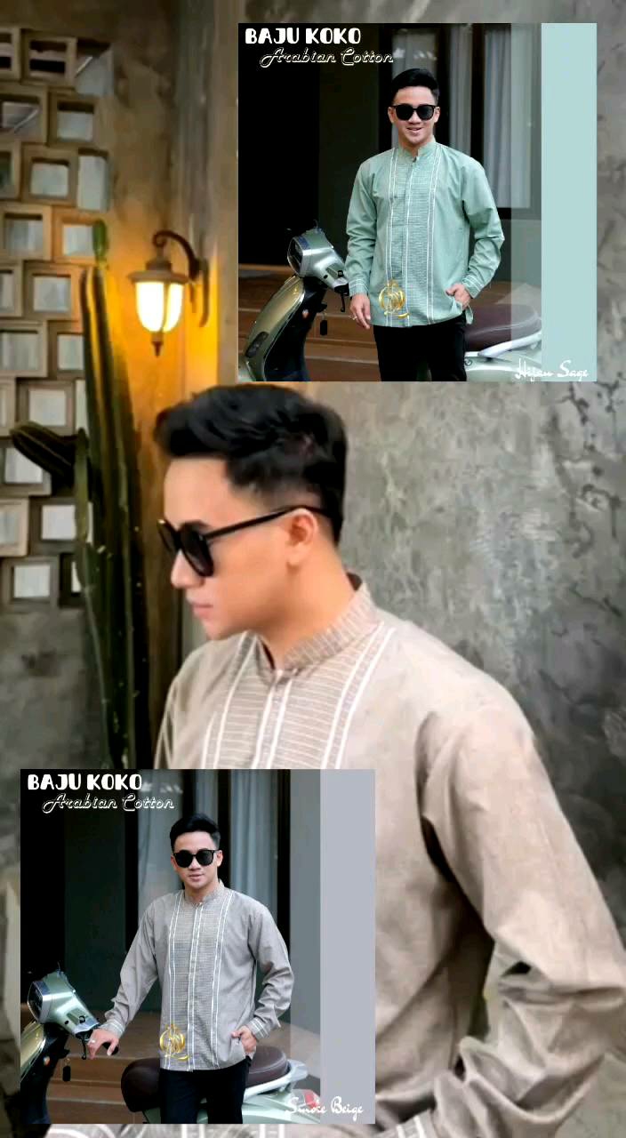 Baju Koko Pria Premium Koko Katun Arabian Lengan Panjang Baju Muslim Pria