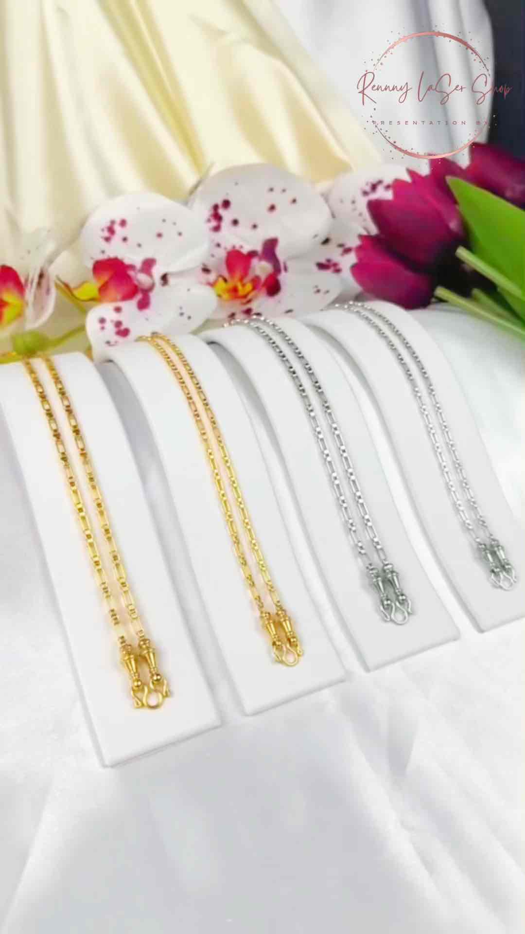 Renny Laser สร้อยคอสแตนเลสเลเซอร์แท้ 100% เกรด 22K  สร้อยพระลายบล็อคอิตาลีแต่งหัวจรวด ไม่ลอก ไม่ดำ สีทอง สีเลส ขนาด 2.5มิล (1 บาท)  3.0มิล (2 บาท) งานเกรดพรีเมียม ห้อยพระได้ 1องค์ ความยาว 18-36 นิ้ว