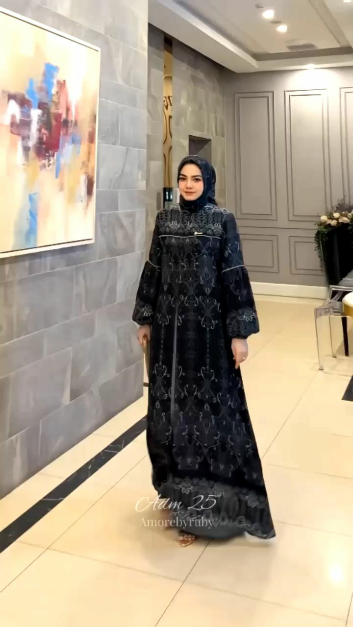 set hijab gamis muslimah motif simple edisi adm25