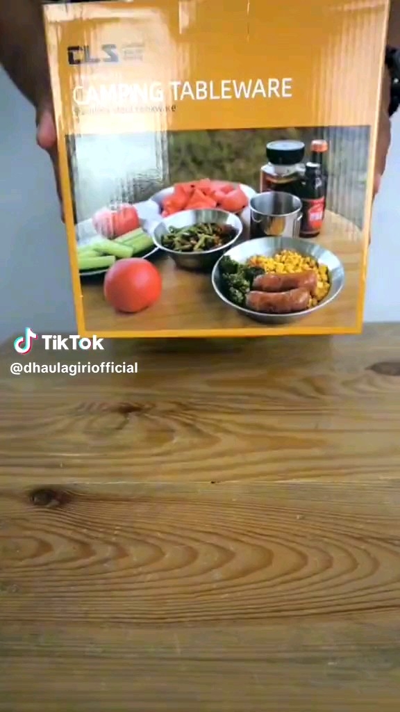 tableware set alat makan piring mangkuk stainless camping portable set