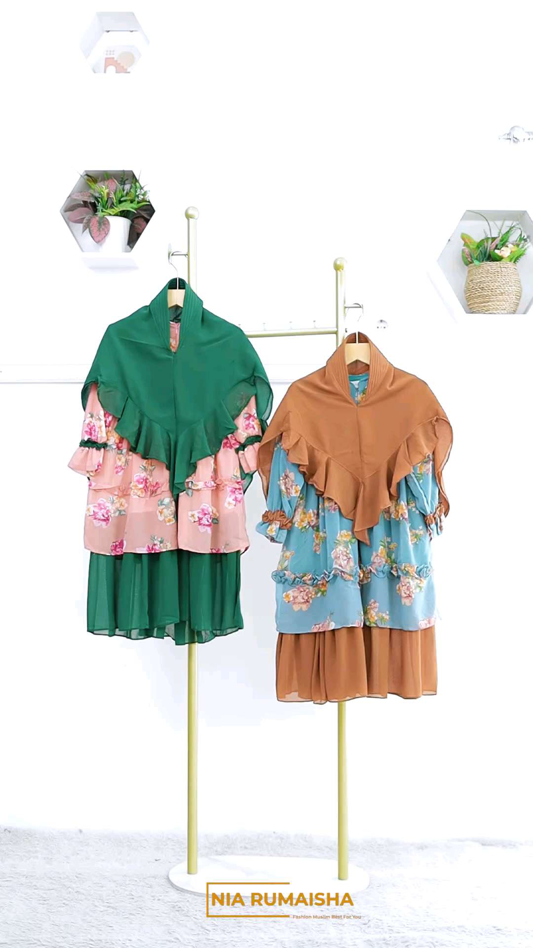 KALINGGA DRES KIDS - GAMIS ANAK MOTIF CANTIK PLIS JILBAB BY NIA RUMAISHA BAHAN BABY DOLL PLUS FURING