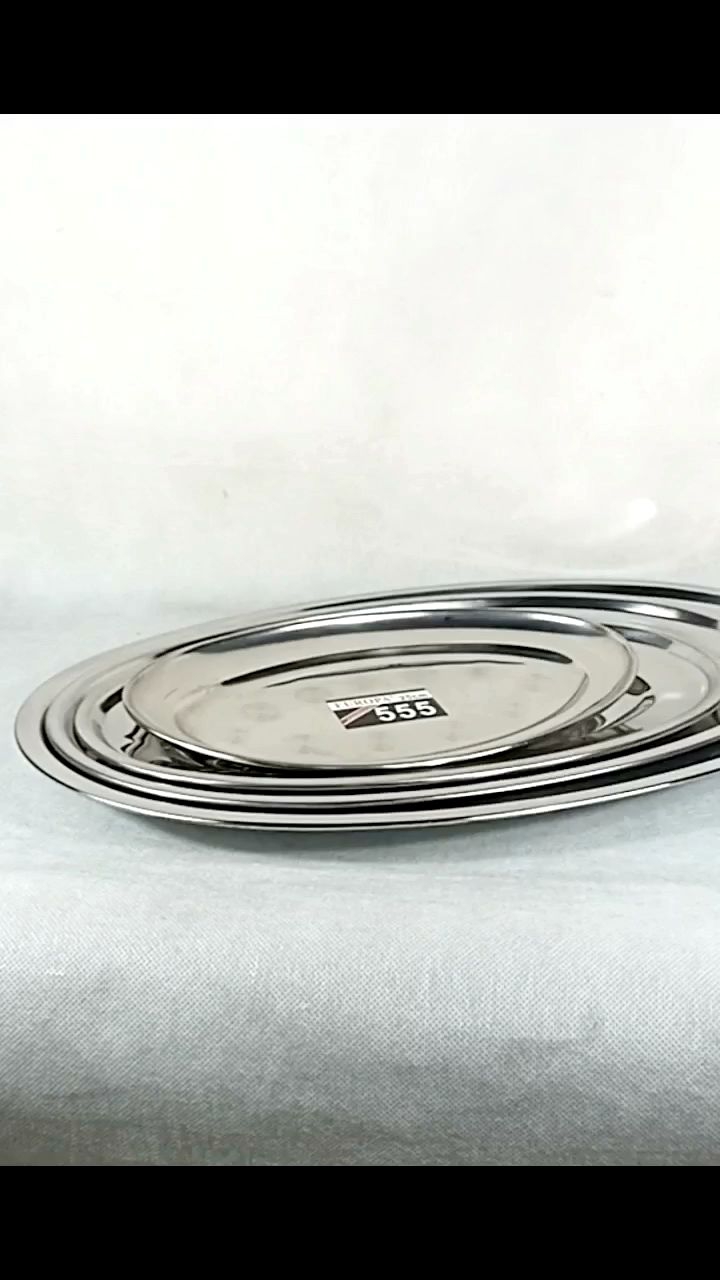 Fish Plate Stainless STeel Piring Lonjong / Piring Saji Oval Baja Tahan Karat