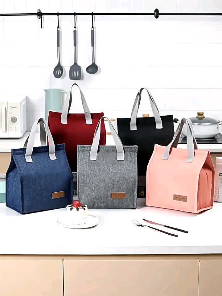 Tas Bekal Makan Minimalis / Lunch Bag Aluminium Foil / Tas Kotak Makan Kapasitas Besar Import