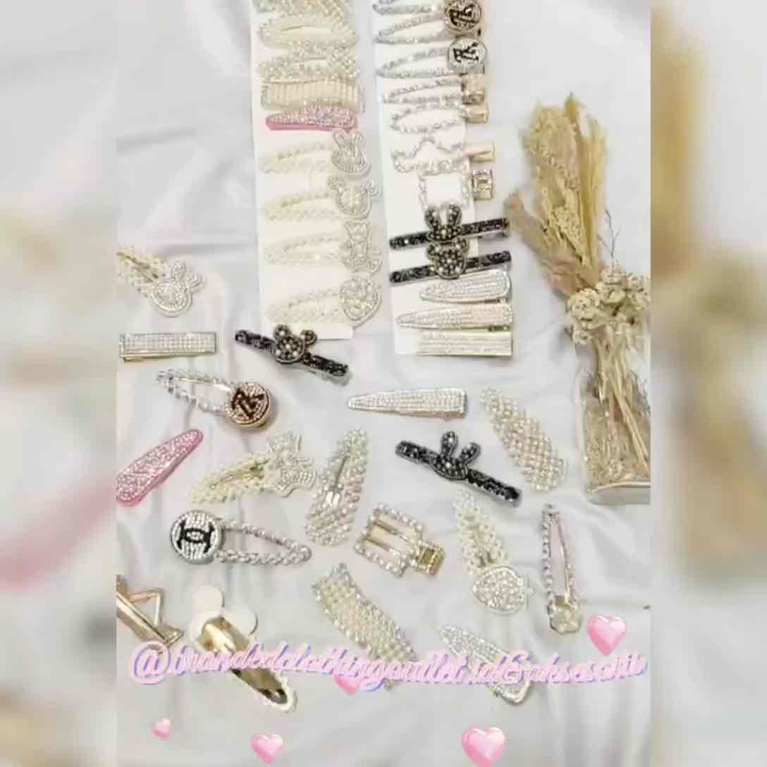JEPIT RAMBUT MUTIARA PERMATA IMPORT PREMIUM / JEPIT RAMBUT KOREAN STYLE / JEPIT RAMBUT FASHION GOLD / DIAMOND FASHION HAIR CLIP / PT87251321