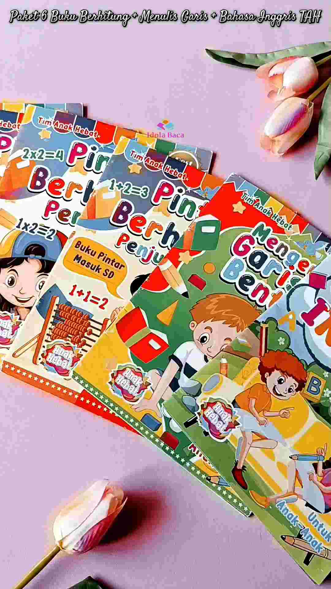Paket 6 Buku Pintar Berhitung + Mengenal Garis Bentuk + Lancar Membaca Bahasa Inggris TAH