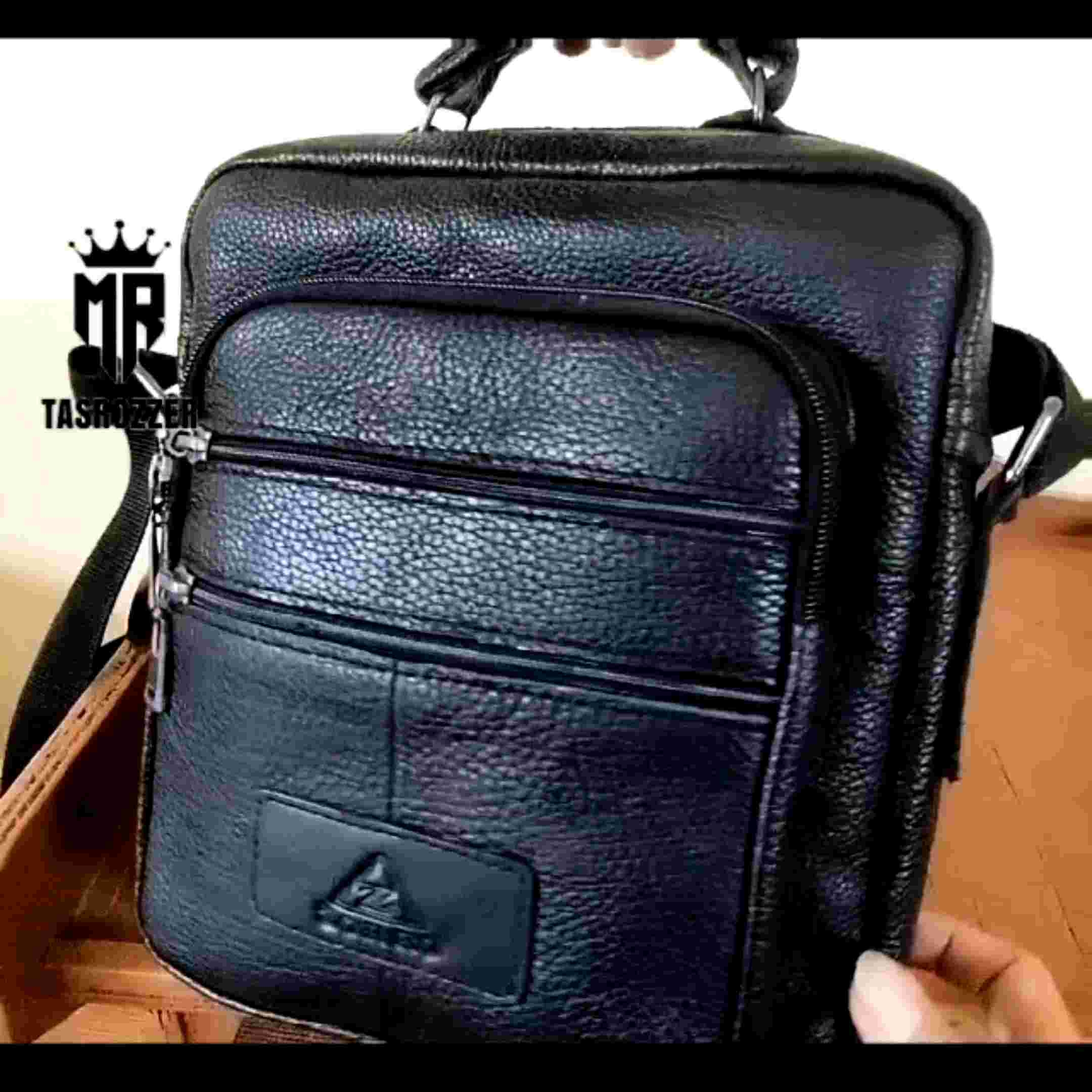 Tas selempang pria kulit sapi 100% saku banyak