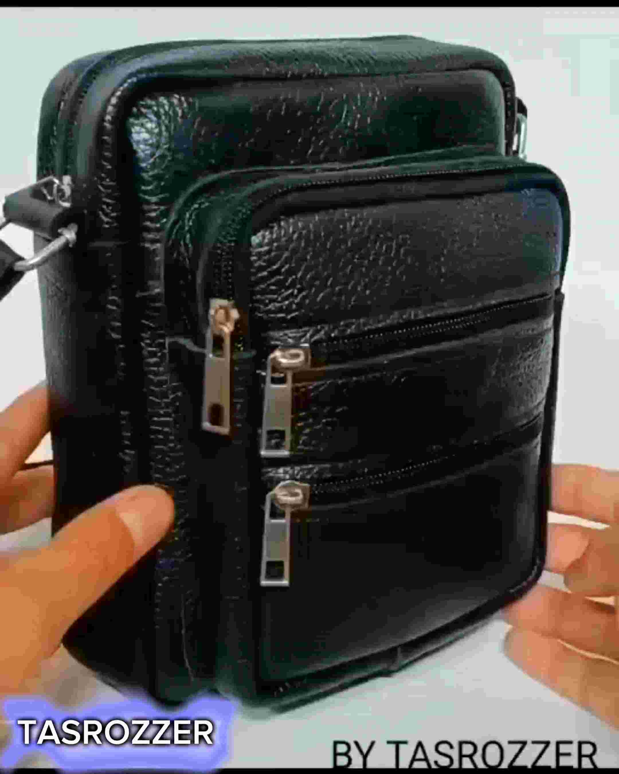 Tas Selempang Pria Kulit Super Model Banyak Saku Polos