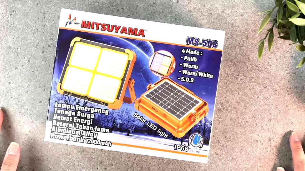 Lampu Emergency Professional Mitsuyama MS-508 IP66 50 Watt Power Bank Solar Cel Original