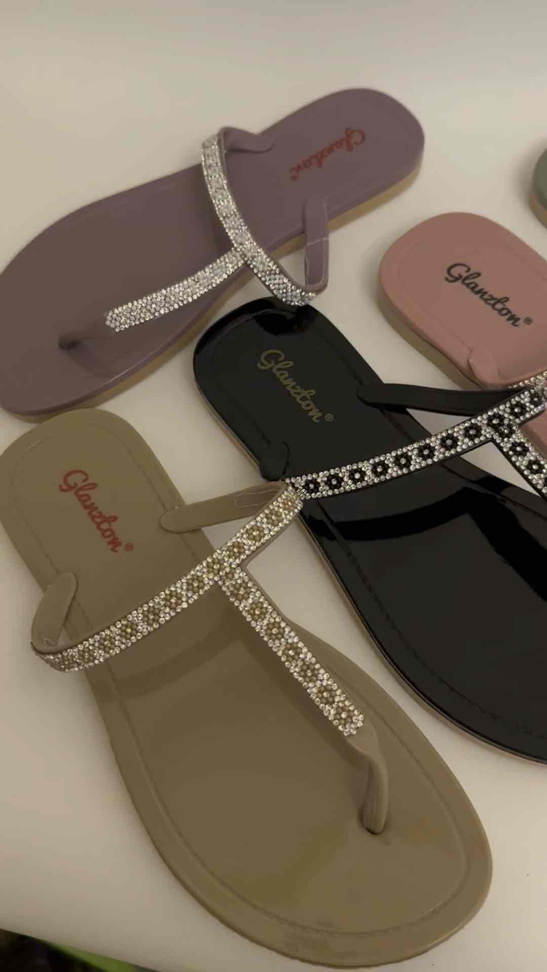 Sandal jepit Glanzton 1819-665 model T bunga (uk 37-41)