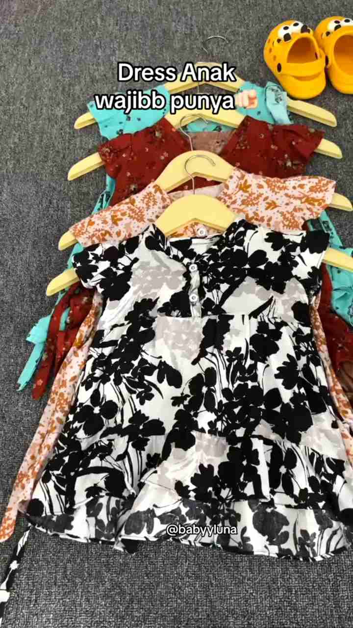 Paket 2 Pcs Dress Ruffy Anak Perempuan Usia 0-6 Tahun