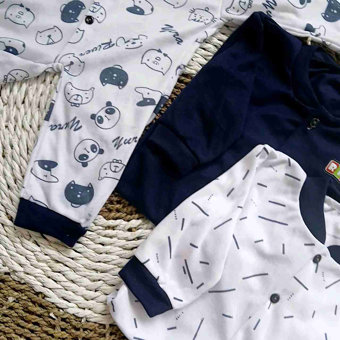 3 Set Jumsuit Bayi Newborn Bodysuit Panjang 0-6 Bulan