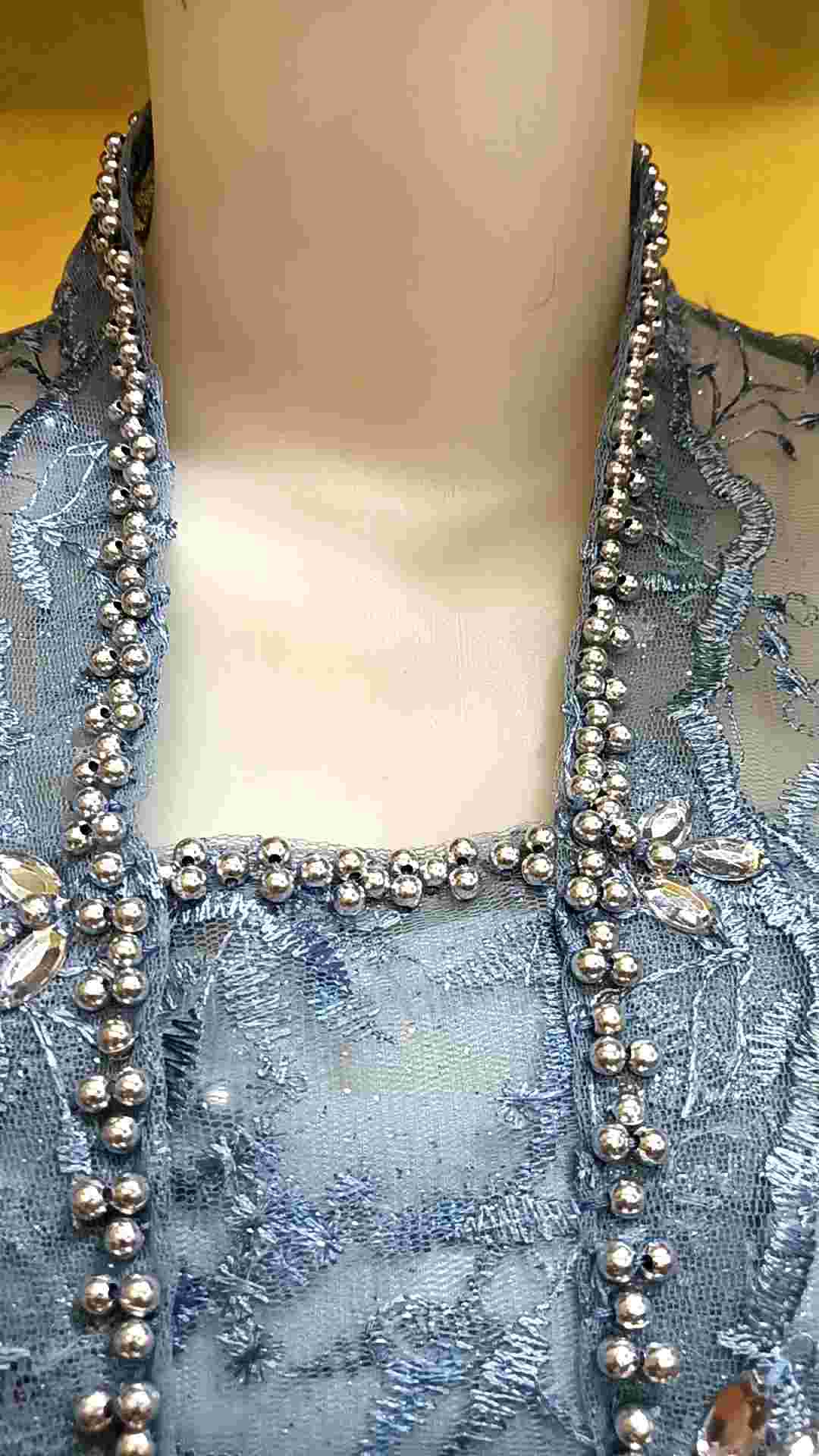 Kebaya Wisuda Modern Biru Sage Neng Lina