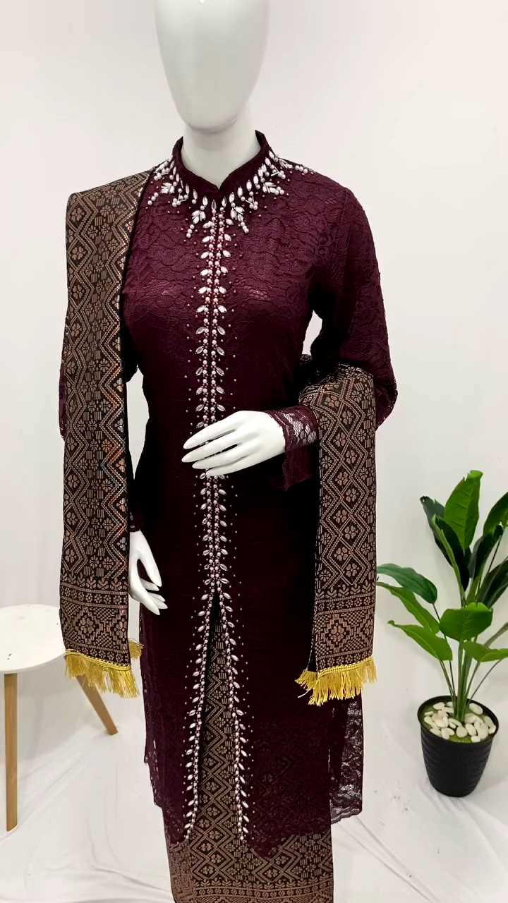 Setelan Tunik Busui Brukat Songket Selendang - Kebaya Modern - kebaya Brukat - Kebaya Hajatan - Kebaya Kondang - Kebaya mewah - Kebaya Terbaru - Kebaya Ibu Besan