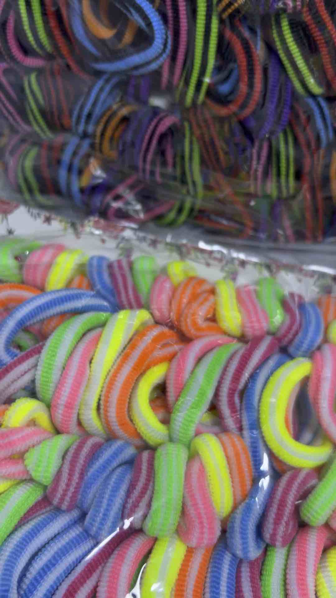 ikat rambut elastis besar kecil salur polos isi 144pcs