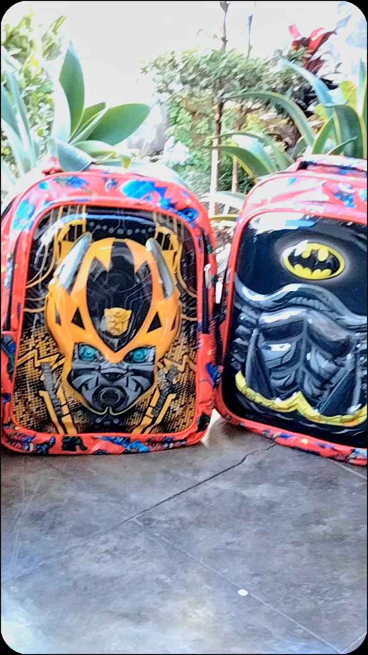 Tas sekolah anak cowok karakter 3D sudah LED