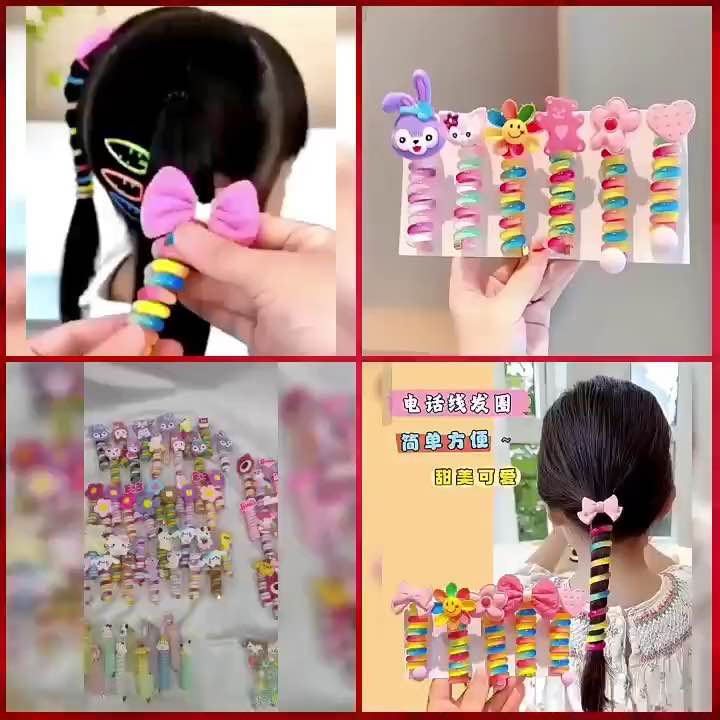 (PART 1) IKAT RAMBUT SPIRAL KARAKTER LUCU / SCRUNCHIE SPIRAL MOTIF SANRIO BARBIE UNICORN LOTSO STELLA LOU BUNGA / CARTOON RAINBOW ELASTIC SPIRAL HAIR TIE / LKS95444223