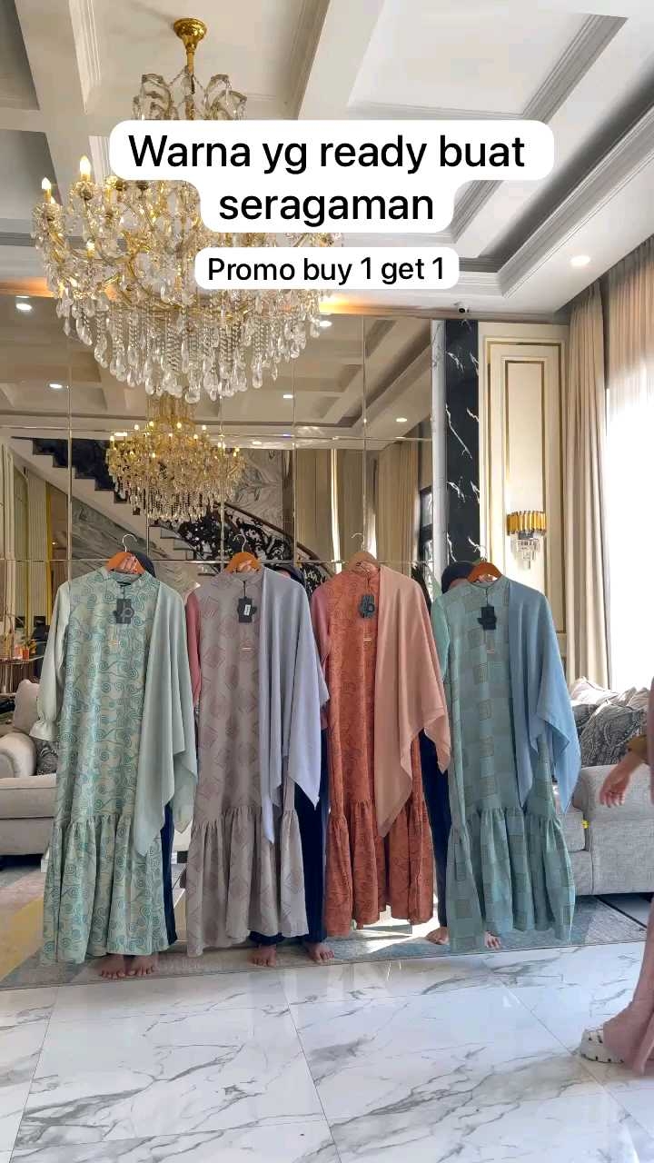 Set Hijab Amora Busui Resleting Depan