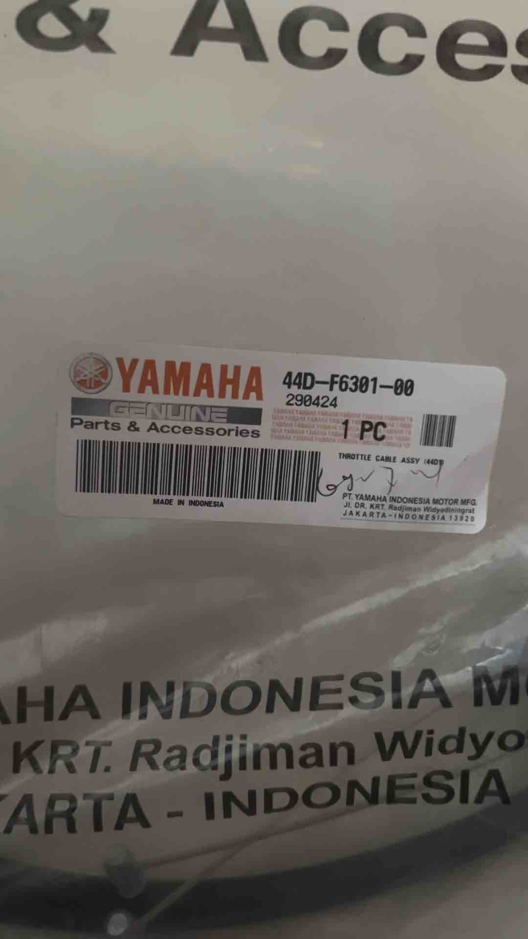 KABEL GAS THROTTLE CABLE ASSY XEON KARBU 44D-F6301-00 YGP