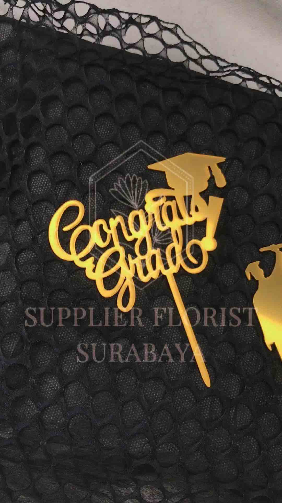 [BACA DEKSRIPSI] TOPPER CONGRATS GRAD GRADUATION WISUDA CONGRATULATION SISIPAN KUE WISUDA TOPPER KUE