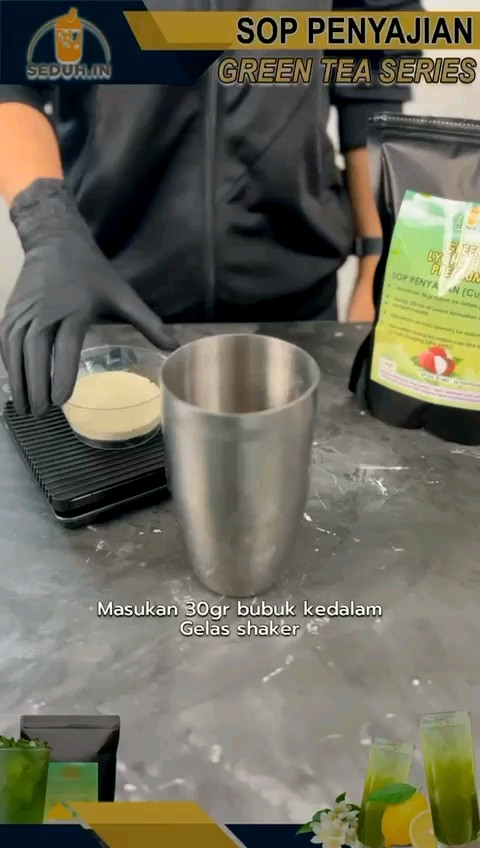 GREEN STRAWBERRY TEA 1KG / TEH HIJAU / BUBUK MINUMAN PREMIUM PREMIX INSTAN