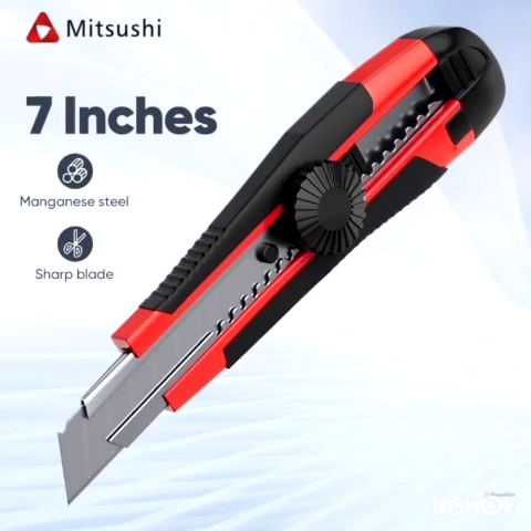 Pisau Cutter Besar Gagang Anti Slip Kawachi Gratis 2 Mata Pisau