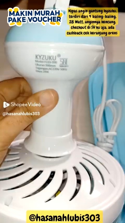 Kipas Angin Gantung 6 Baling & 33 Watt Kyzuku: Pilihan Ideal untuk Ruangan Besar