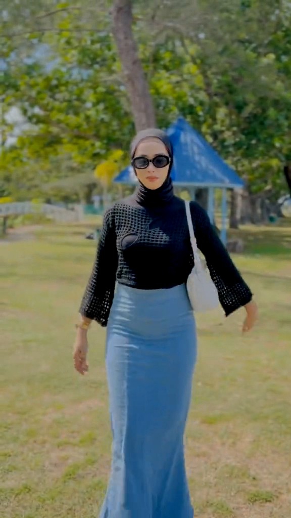 Highwaist Rok Duyung Jeans Wanita