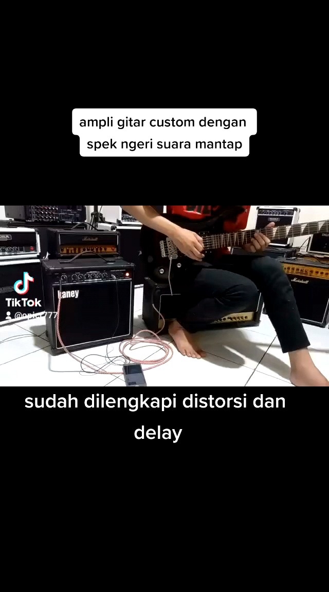ampli gitar 7inch sudah distorsi fx delay suara mantap