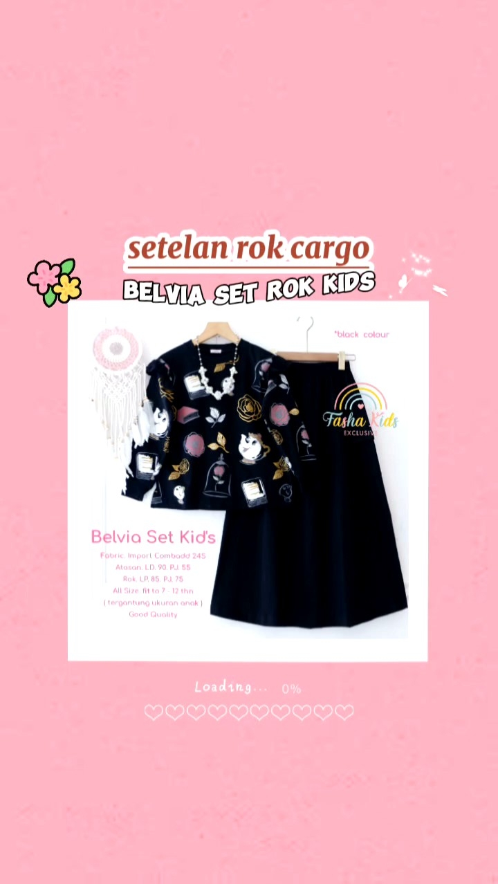 (( TERBARU )) LIZA SET ROK CARGO ANAK BY FASHA // SETELAN KAOS PANJANG SABLON PREMIUM // BAJU ATASAN DAN ROK CARGO ANAK USIA 6-10 TAHUN