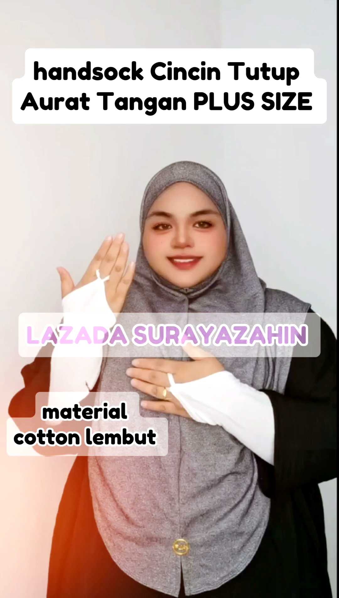 Big Size [88KG - 145KG] Handsock Cincin Tutup Aurat Tangan Cotton Lembut Plus Size / Handsock Umrah Haji / Handsock Size Besar
