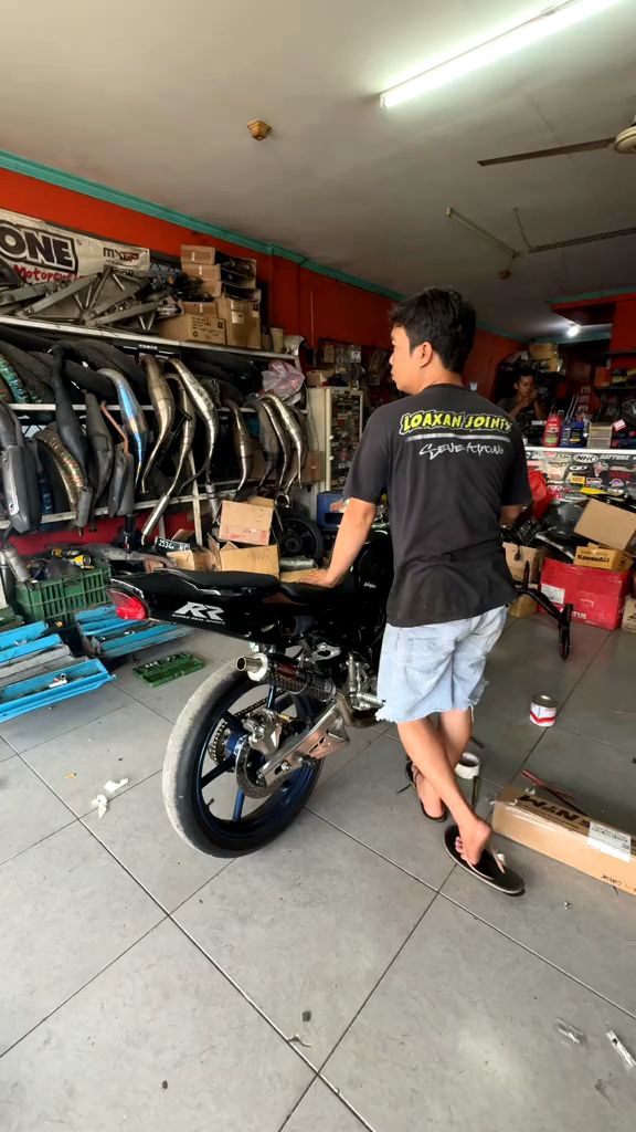 KNALPOT NINJA RR SS R KIS ORIGINAL WINSPEED TYPE KOBRA MEDIUM FINISHING BLACK KOTING