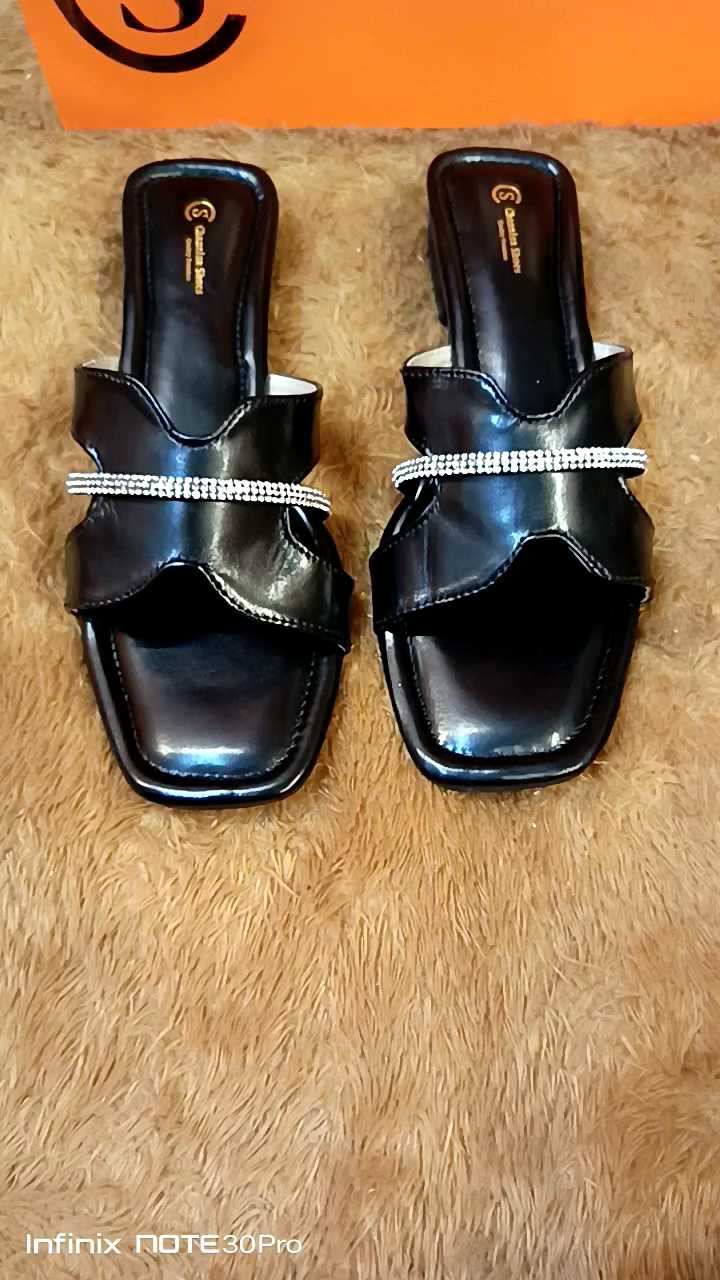 Semdal Flat Chansina Shoes Hitam/ Putih Size :36-40