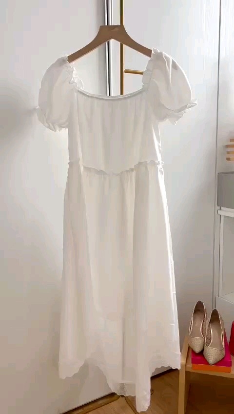 ●ECLAIRE● 043 Dress Mini Asimetris Asymmetric Asimetrik Lengan Pendek Shortsleeves Renda Lace Polos Korea Kasual Casual Feminim Wernie Import