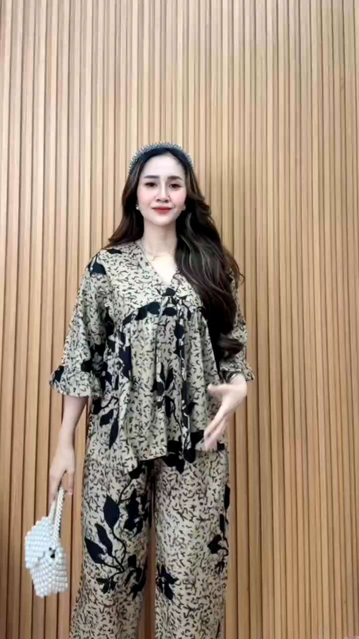 ONESET KIMONO / SETELAN WANITA CANTIK / SETELAN MOTIF BUNGA / ONESET KEKINIAN