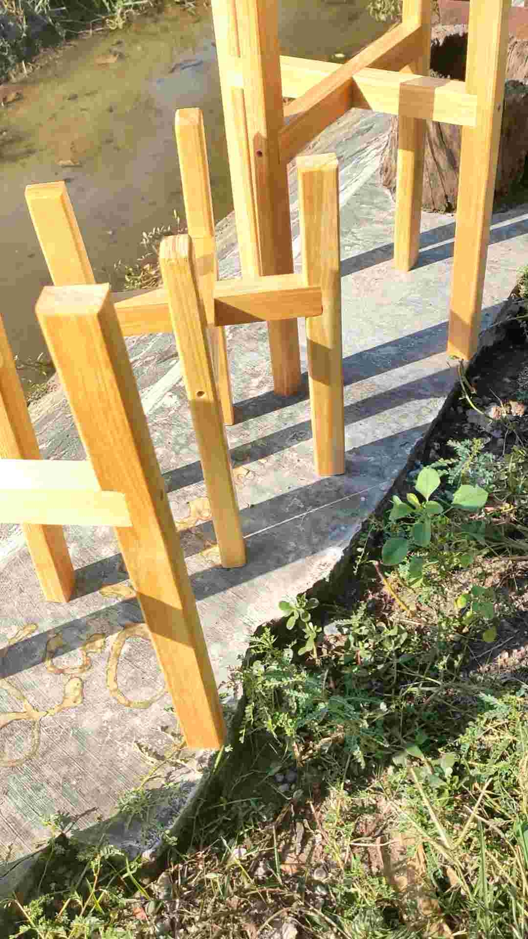 Standing Pot Tatakan Rak Kayu Tempat Pot Bunga Small Tinggi Kaki 50Cm Diameter 30-40 Cm