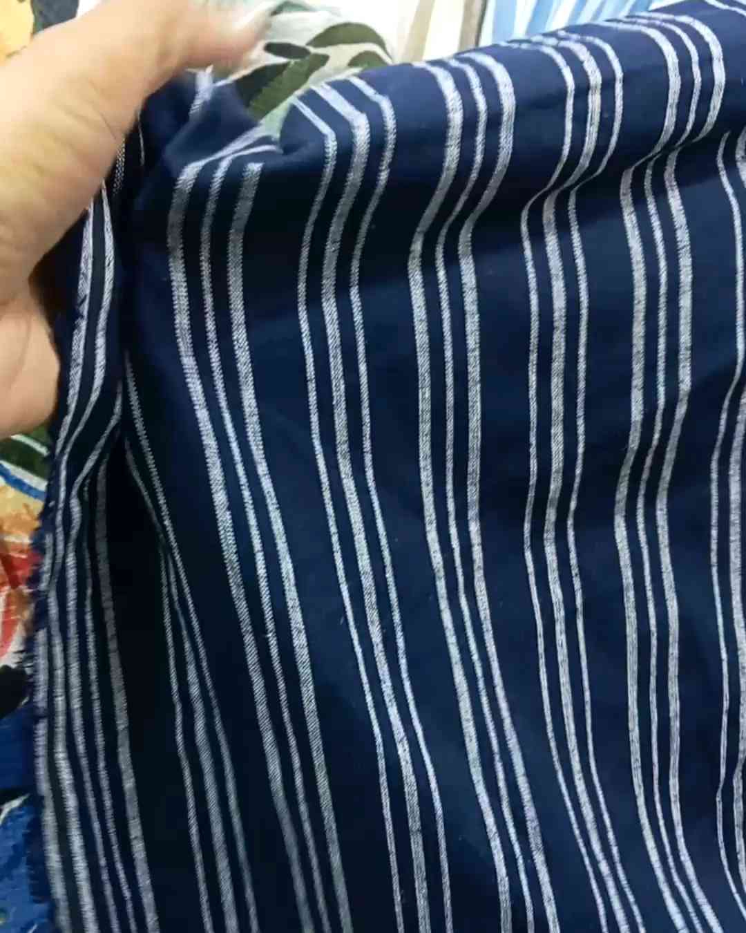 Kain Bahan Linen Motif Salur Harga 05m