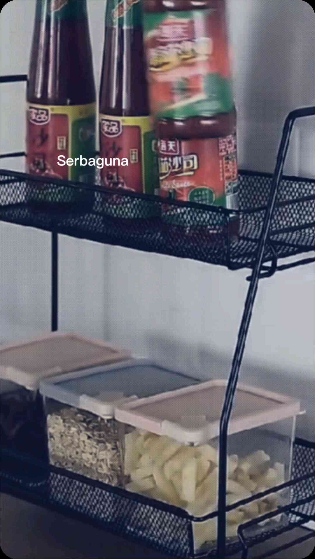 Rak Bumbu Jaring Rak 2 Tingkat Serba Guna Rak Kamar Mandi