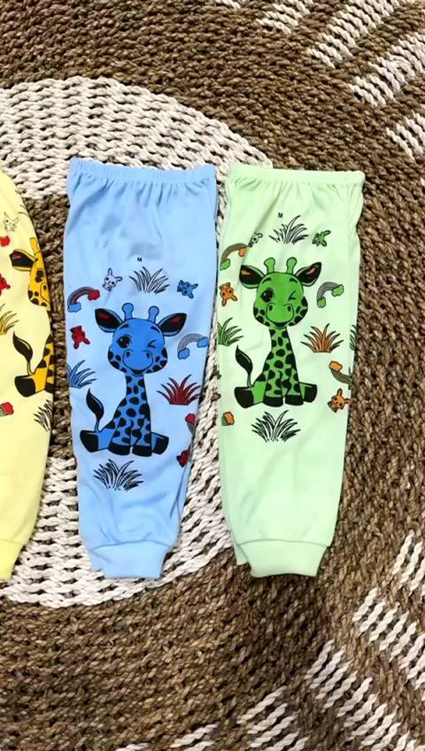 6pcs Celana bayi panjang motif jerapah S M L XL 0-24bulan