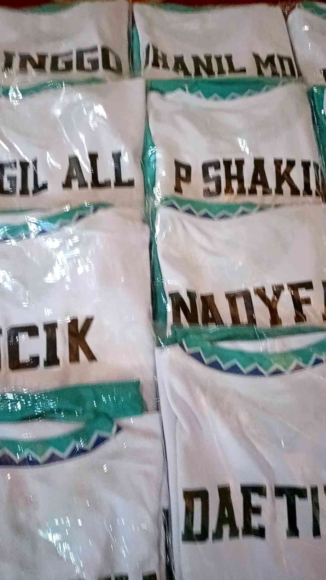 Baju bola timnas pasang nama nomor punggung