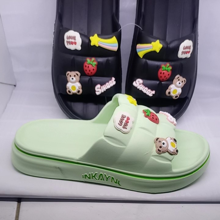 Sandal Wanita Selop Korea Terbaru 2024 Karet Kekinian Remaja Dewasa
