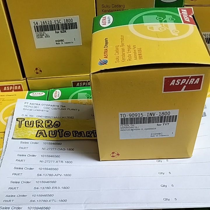 FILTER OLI OIL FILTER INNOVA FORTUNER HARRIER ALPARD KIJANG BENSIN HILUX MEREK ASPIRA ASTRA 100% ORIGINAL