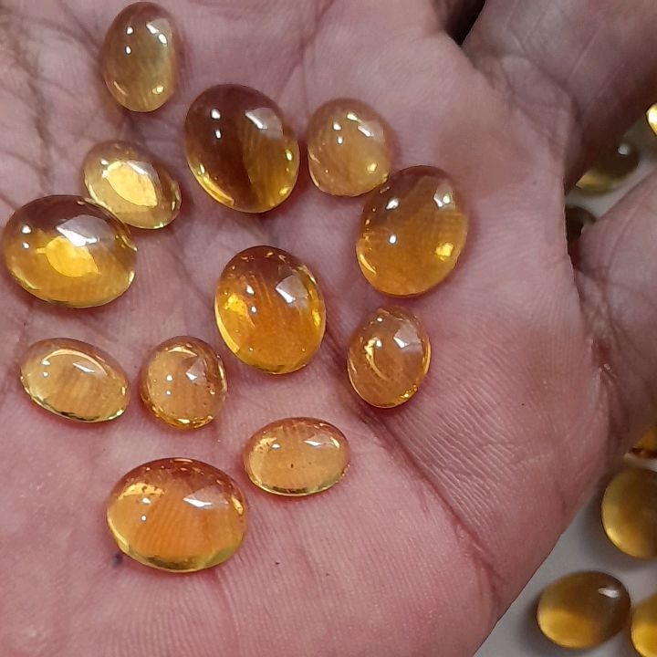 Batu Akik Lepasan Kecubung Kuning Dim 12 & 10 mm