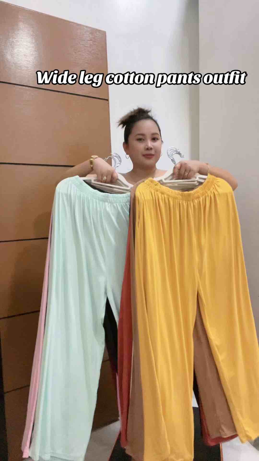 Taytay.PH COTTON WIDE LEG PANTS PLUS SIZE L-4XL